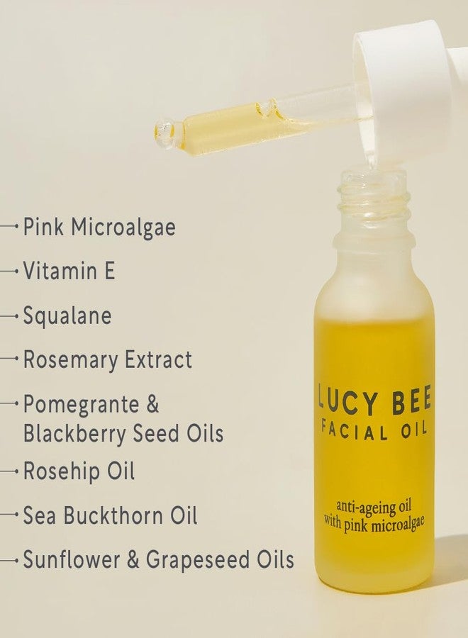 Lucy Bee Face Oil, Certified Organic, Antioxidant Rich Facial Oil, Pink Microalgae, Vitamin E & Squalane, Lightweight & Luxurious, Dermatologist Approved, Cruelty Free & Vegan, 0.6fl oz - Image 4